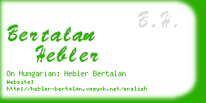 bertalan hebler business card